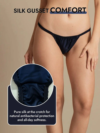 100% Mulberry Silk String Thong Sexy Panty