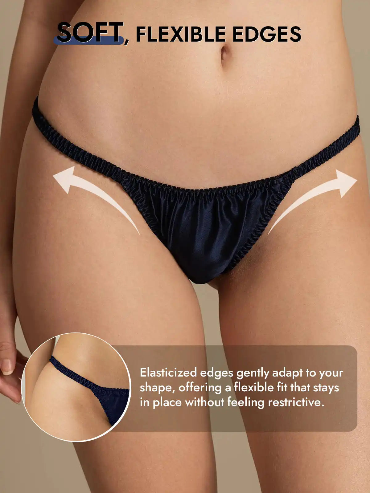 100% Mulberry Silk String Thong Sexy Panty