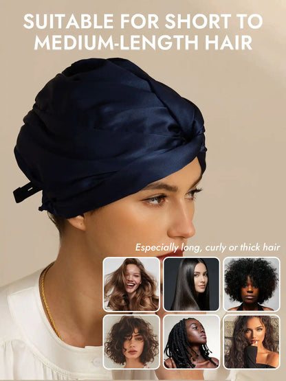 22Momme 100% Mulberry Silk Knot-Front Hair Bonnet with Adjustable Button Design