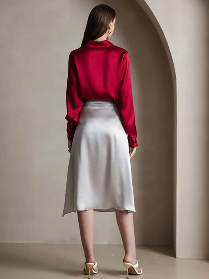 Clearance - 19Momme Silk Long Sleeve Lapel Collar Women's Shirt