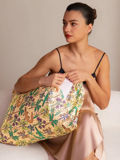 19 Momme Artistic Printed 100% Mulberry Silk Pillowcase – Envelope Closure
