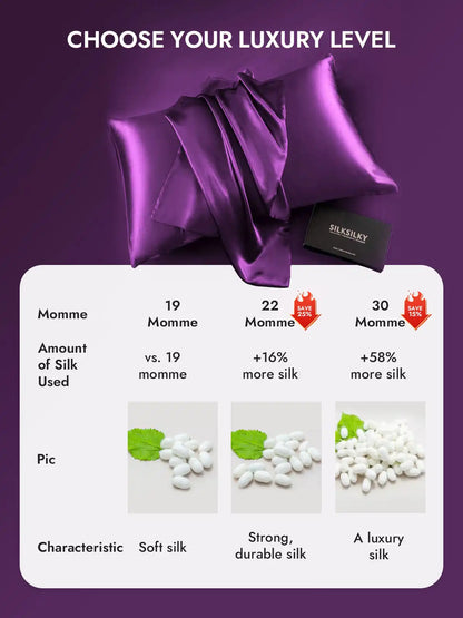 100% Mulberry Silk Pillowcase - Hidden Zipper
