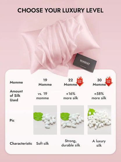 100% Mulberry Silk Pillowcase - Hidden Zipper