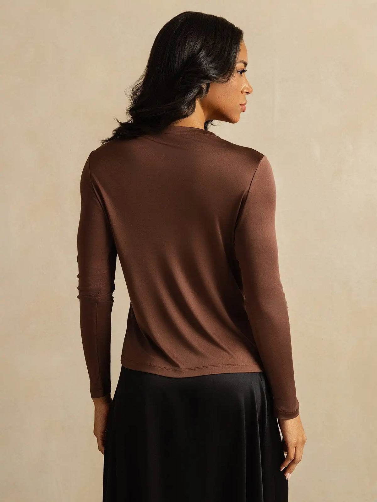 Women's 100% Mulberry Silk Long Sleeve Crew Neck Top