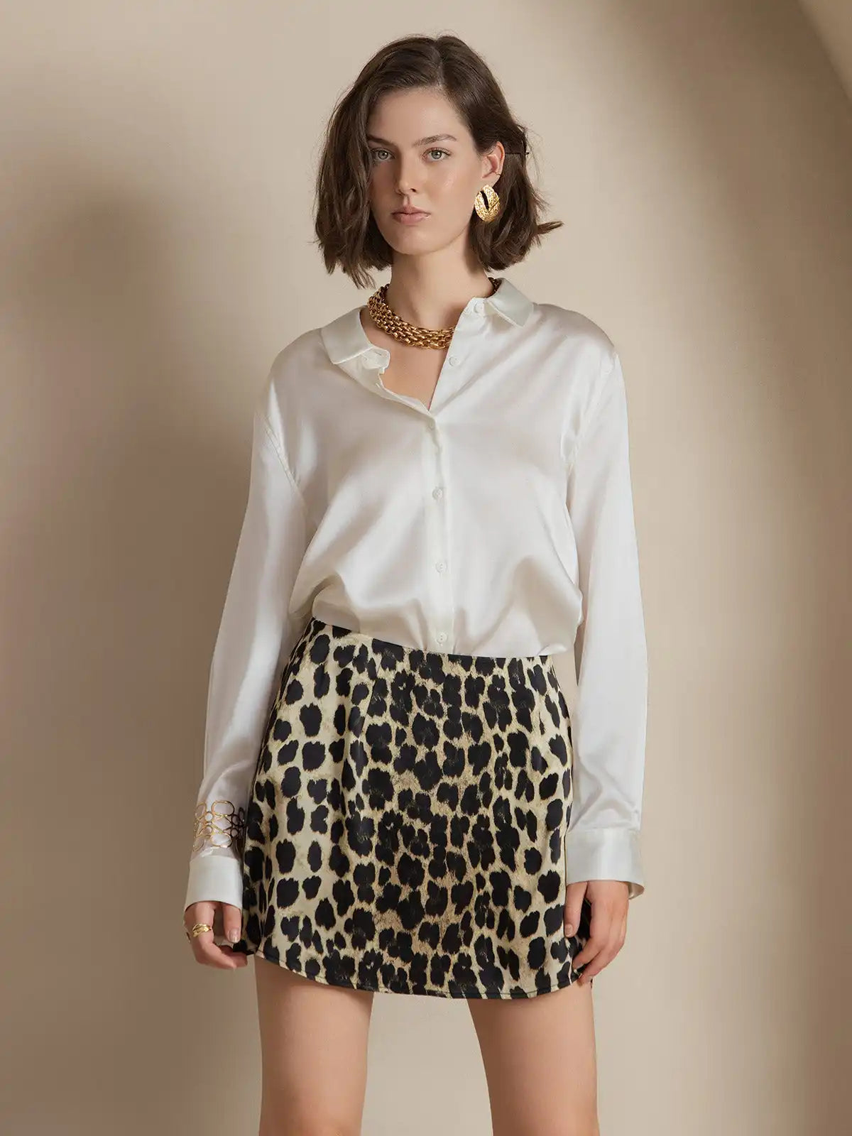 Women’s 19 Momme Silk Long Sleeves Button-Up Shirt