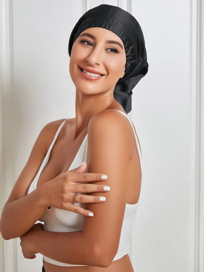 100% Mulberry Silk Sleep Cap Elasticated Bonnet