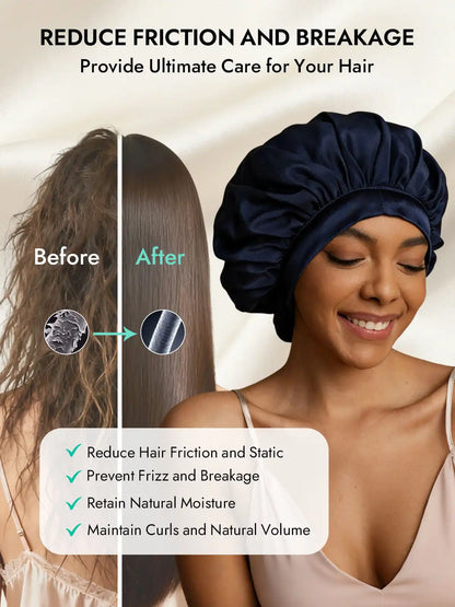 100% Mulberry Silk Elegant Bonnet with Long Ribbons