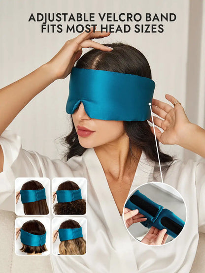 100% Mulberry Silk Adjustable Velcro Wrap-Around Silk Sleep Eye Mask