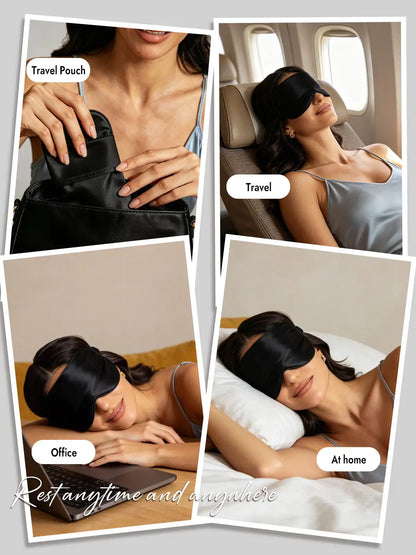 100% Mulberry Silk Eye Mask And Envelope Pouch Set 2Pcs