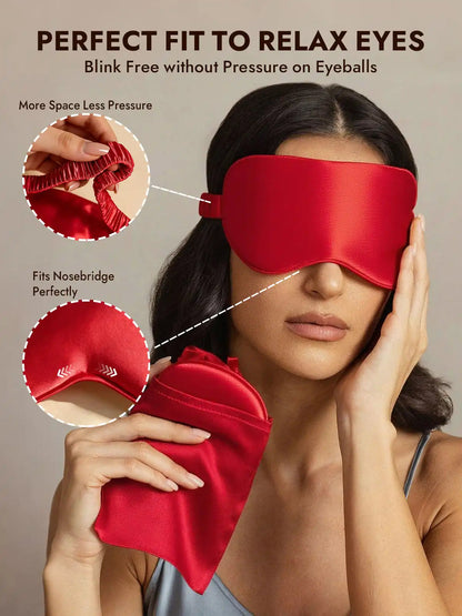 100% Mulberry Silk Eye Mask And Envelope Pouch Set 2Pcs