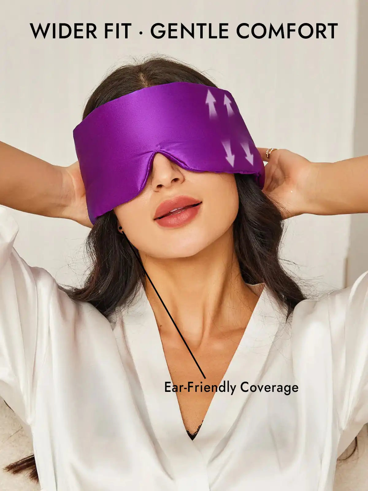 100% Mulberry Silk Adjustable Velcro Wrap-Around Silk Sleep Eye Mask