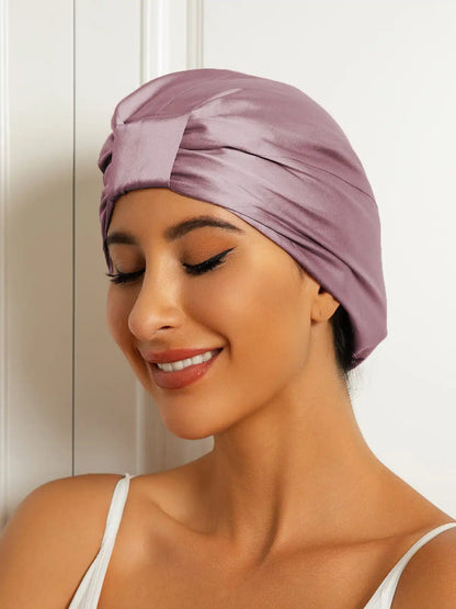 100% Mulberry Silk Sleep Cap Double Layer Night Turban Bonnet