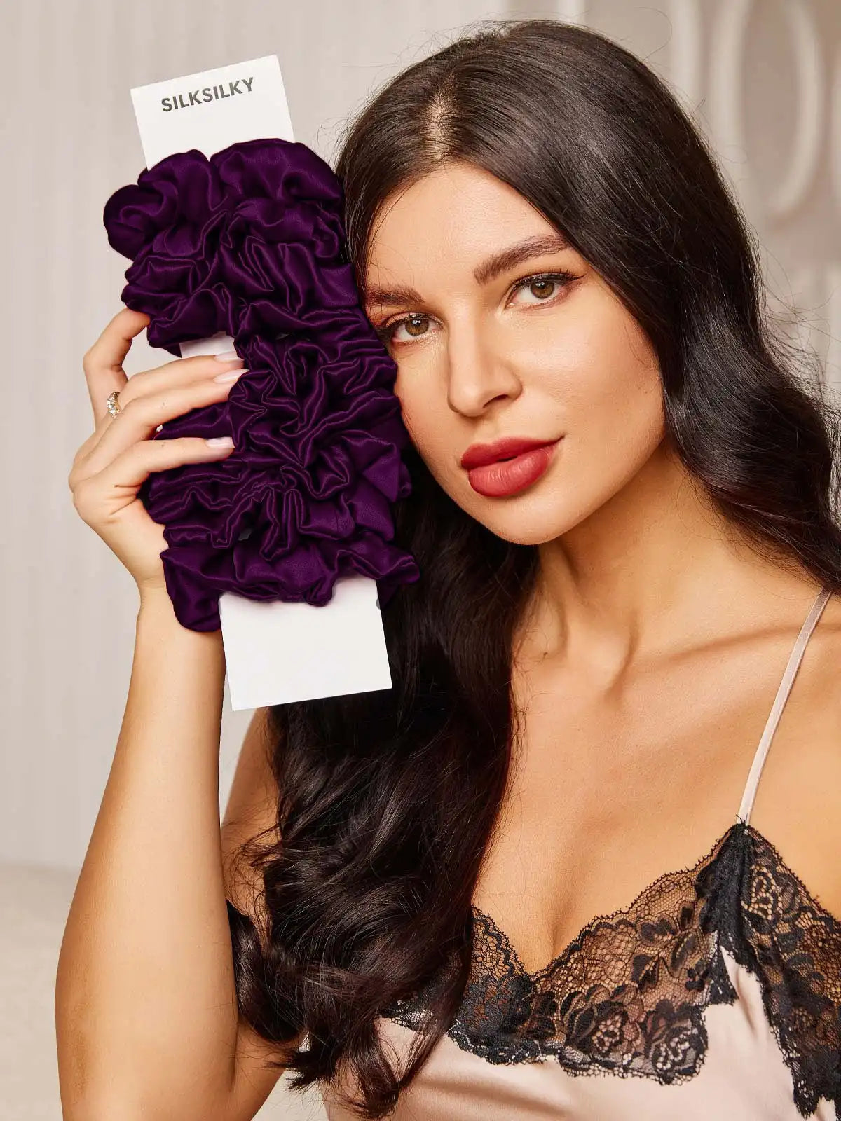 10Pcs Bundle 100% Mulberry Silk Classic Hair Scrunchies - 2cm