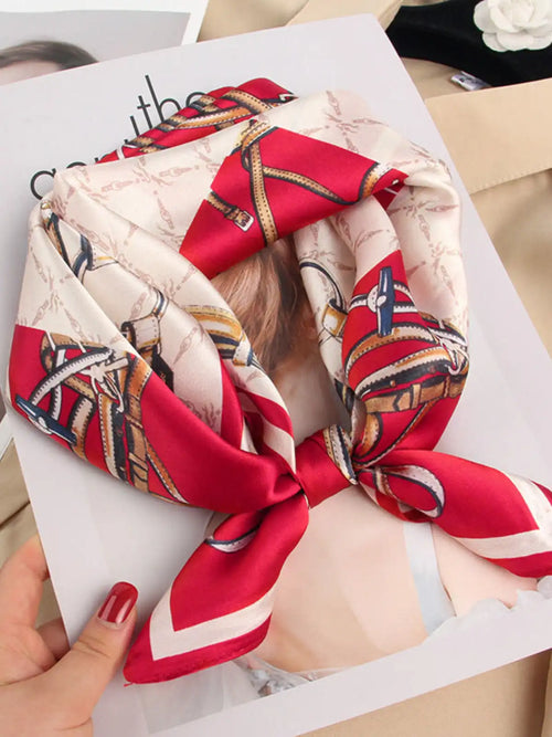 100% Mulberry Silk Printed Designer Square Scarf 53x53cm/21