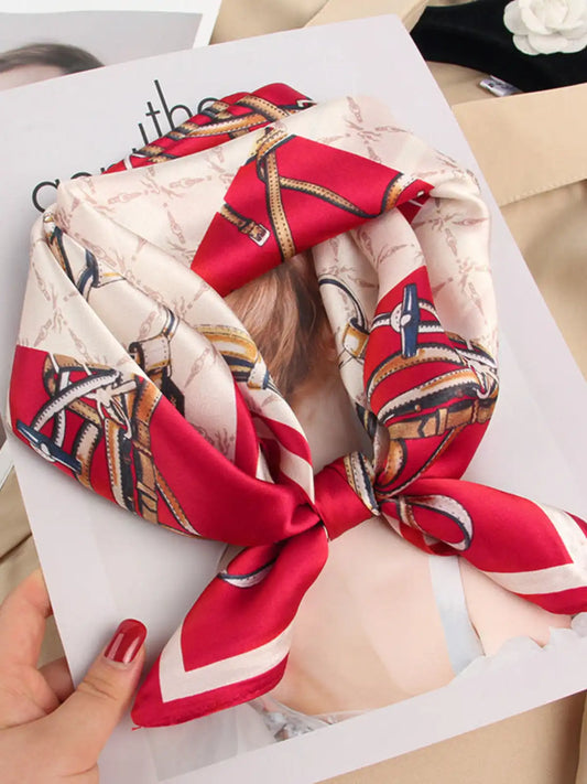 100% Mulberry Silk Printed Designer Square Scarf 53x53cm/21
