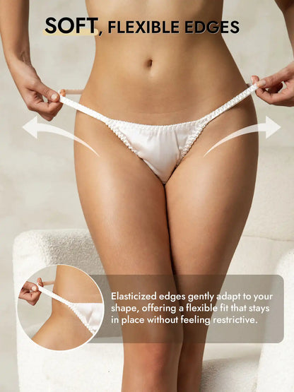 100% Mulberry Silk String Thong Sexy Panty