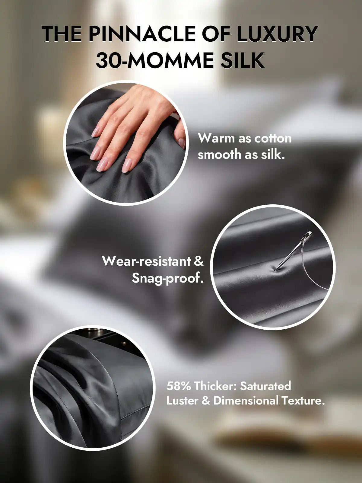 2Pcs 30Momme 100% Silk Pillowcases Bundle- Hidden Zipper