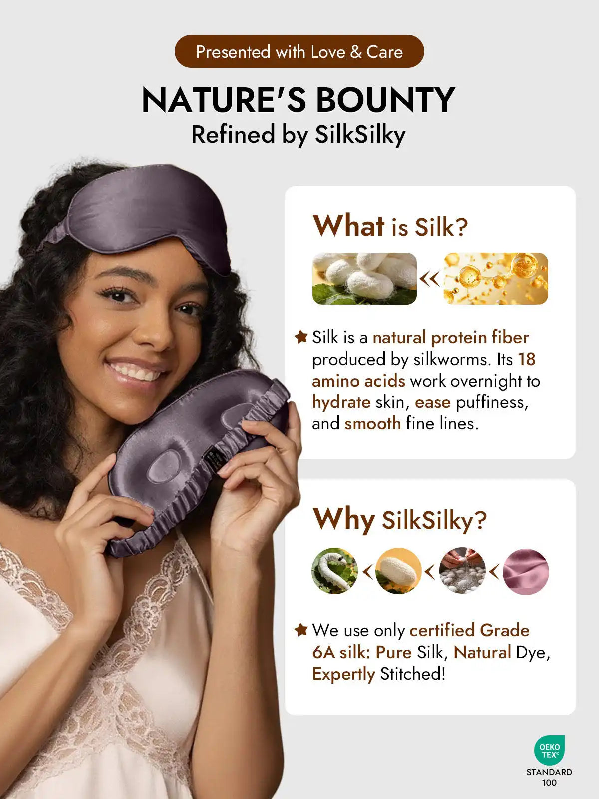 Clearance - 100% Mulberry Silk Eye Mask With Elastic Band