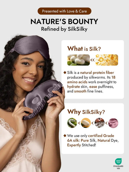 Clearance - 100% Mulberry Silk Eye Mask With Elastic Band