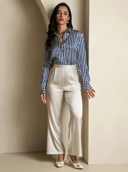 Women’s 19 Momme Silk Long Sleeves Button-Up Shirt