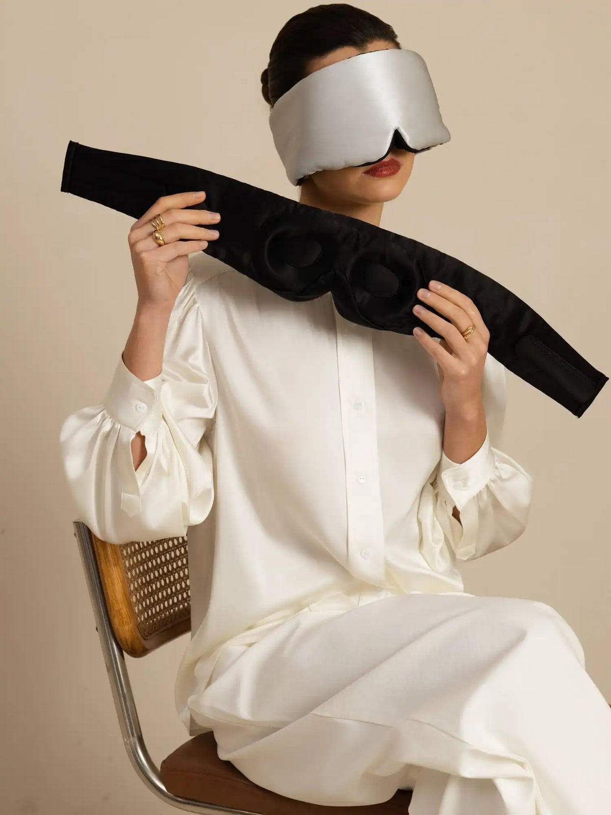 100% Mulberry Silk 3D Contoured Eye Mask With Velcro Closure