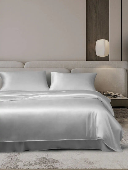 19Momme 4Pcs Silk Set Duvet Cover+Flat Sheet+2x Pillowcases