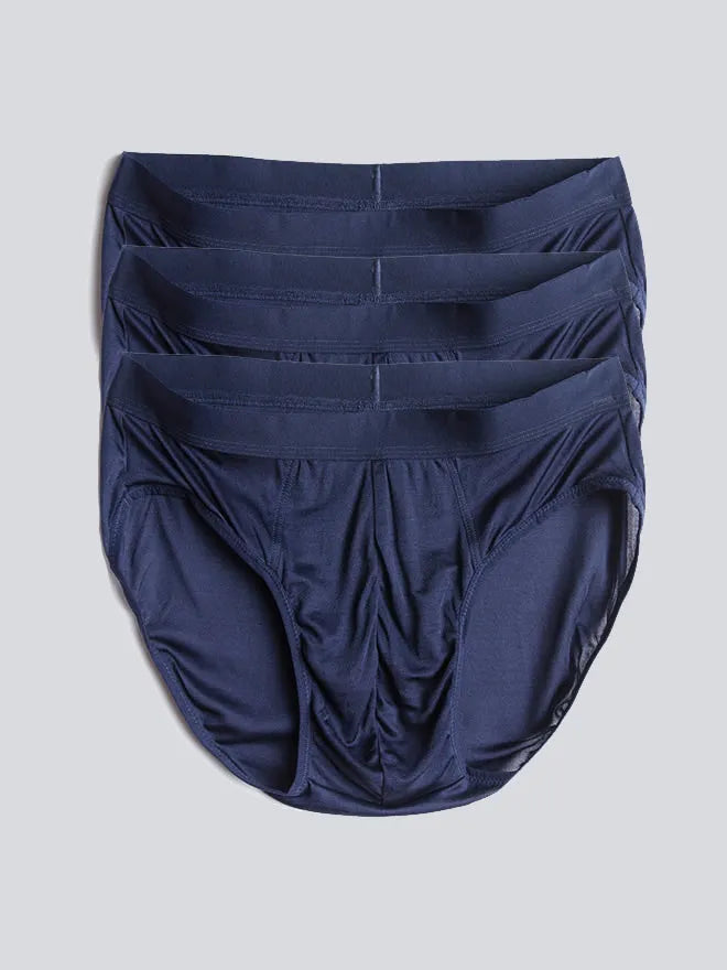 3Pcs Men Briefs Breathable 100% Mulberry Silk Underwear
