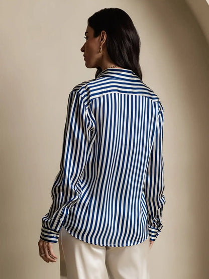 Women’s 19 Momme Silk Long Sleeves Button-Up Shirt
