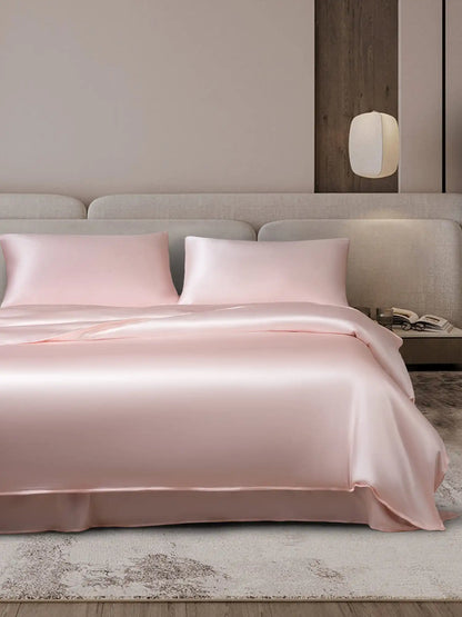 25Momme 4Pcs Silk Set Duvet Cover+Flat Sheet+2x Pillowcases