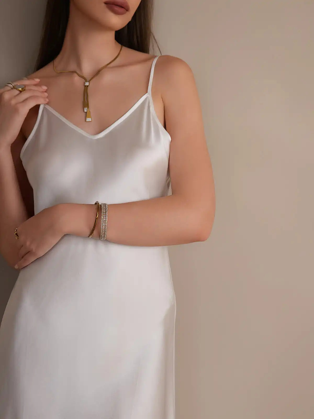 100% Mulberry Silk Spaghetti Strap Short Dress