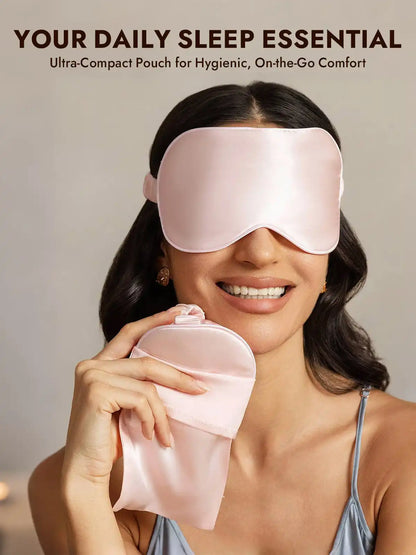 100% Mulberry Silk Eye Mask And Envelope Pouch Set 2Pcs