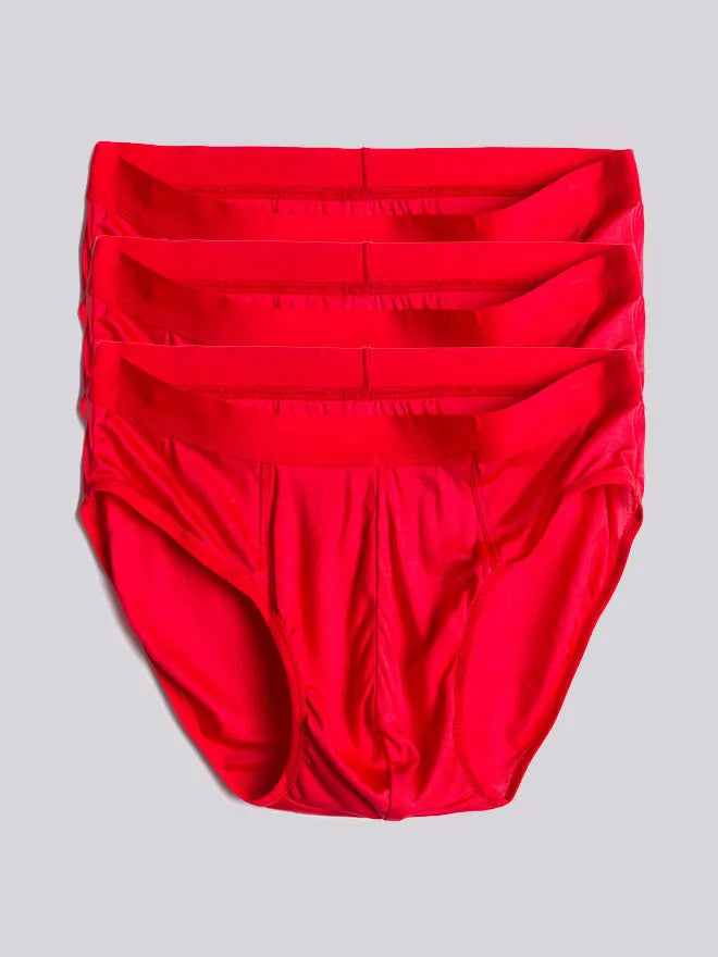 3Pcs Men Briefs Breathable 100% Mulberry Silk Underwear