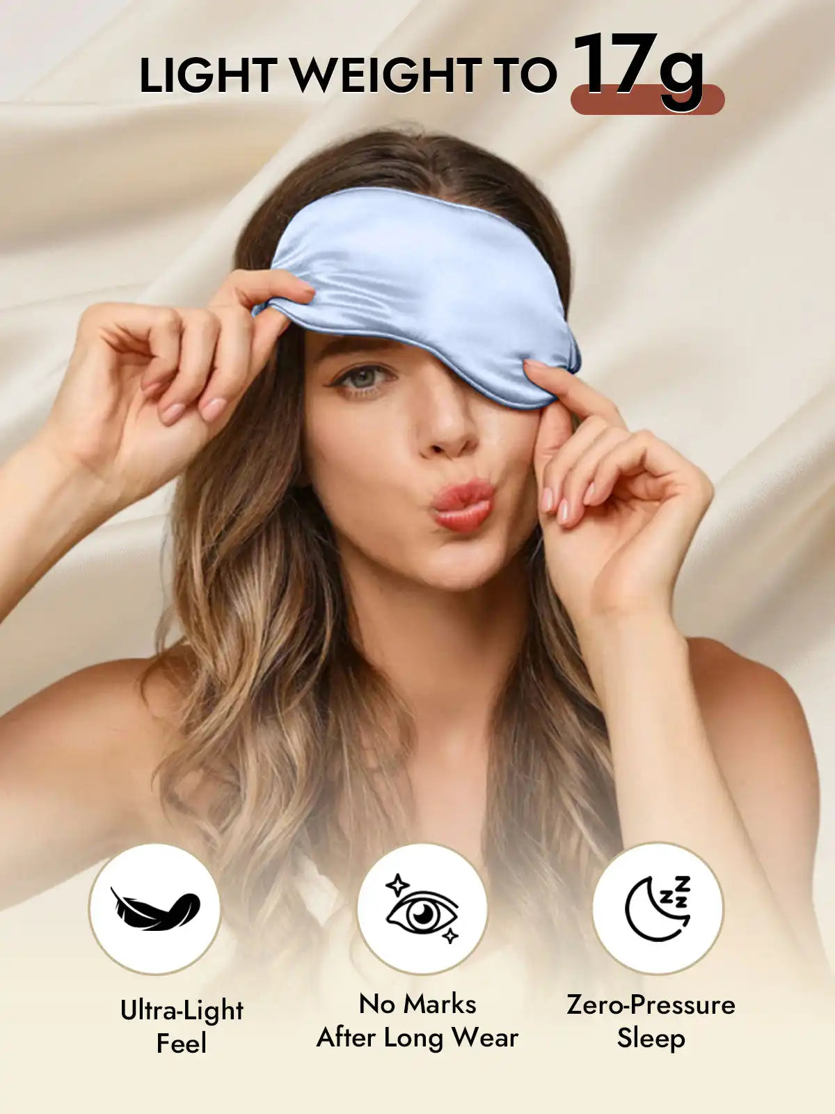100% Mulberry Silk Sleep Eye Mask with Elastic Band