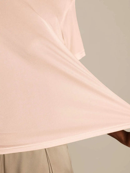 Women's 100% Mulberry Silk Short Sleeve Round Neck Basic T-Shirt