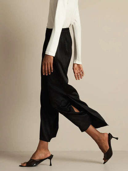 Clearance - Women's 19Momme Silk Wide Leg Split Pants
