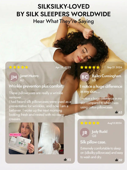 100% Mulberry Silk Pillowcase - Hidden Zipper