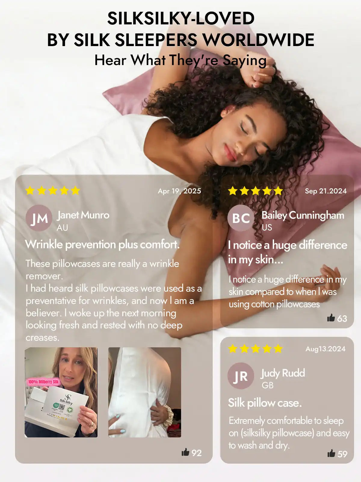 100% Mulberry Silk Pillowcase - Hidden Zipper