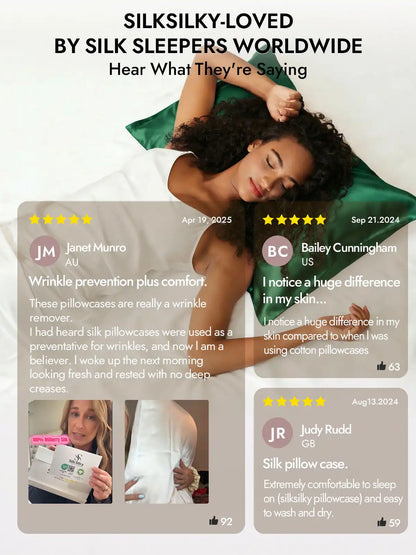 100% Mulberry Silk Pillowcase - Hidden Zipper
