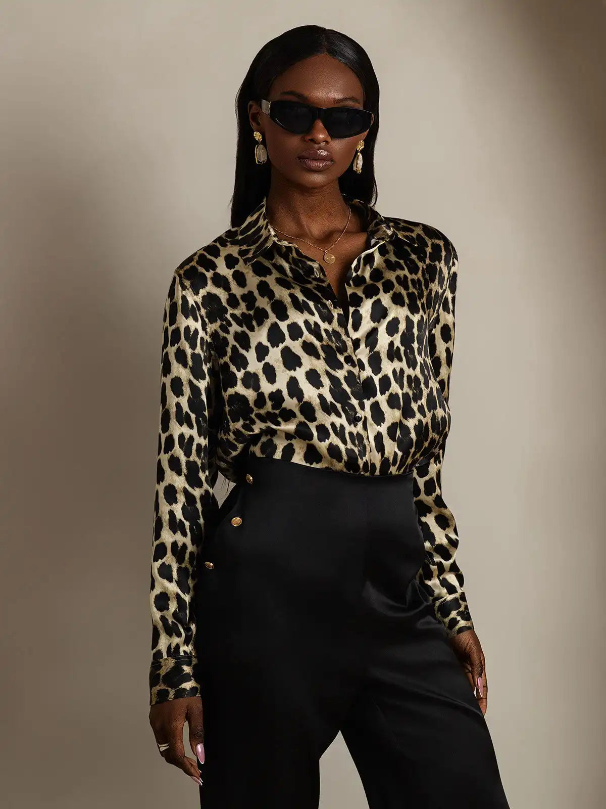 Women’s 19 Momme Silk Long Sleeves Button-Up Shirt