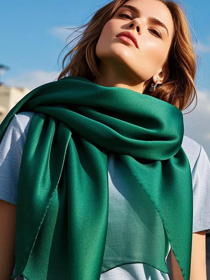 100% Mulberry Silk Rectangle Long Scarf/Shawl 170x53cm/67