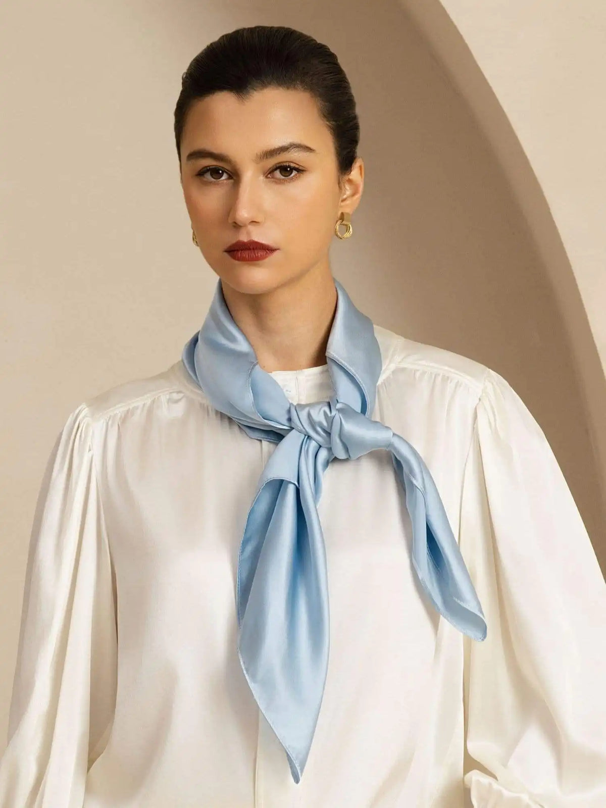 100% Mulberry Silk Classic  Elegant Square Scarf - Size 90x90cm