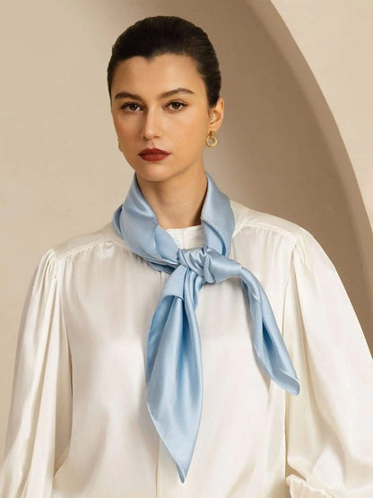 100% Mulberry Silk Classic  Elegant Square Scarf - Size 90x90cm