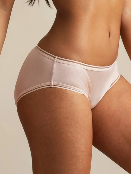 100% Mulberry Silk Seamless Ultra-Smooth Mesh Edge Panty