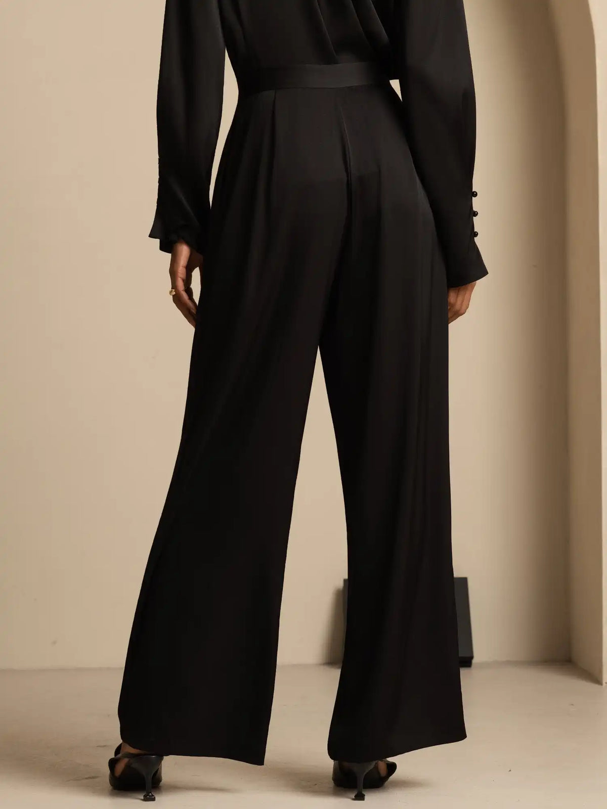 Clearance - 19Momme Silk Women’s Wide-Leg High-Waist Business Casual Pants