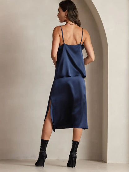 19Momme Silk Cowl Neck Camisole Top