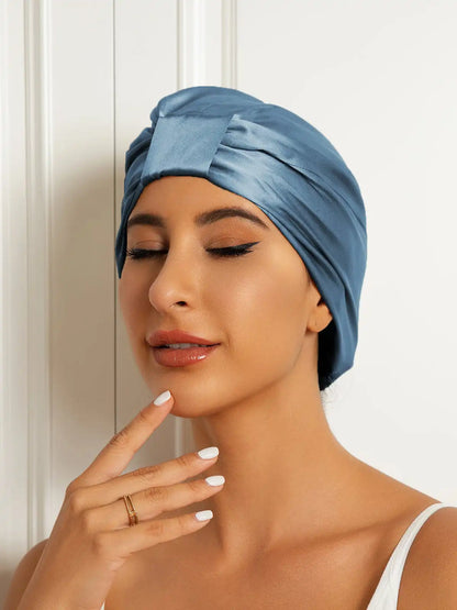 100% Mulberry Silk Sleep Cap Double Layer Night Turban Bonnet