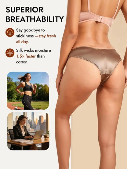 100% Mulberry Silk Briefs Comfy Breathable Panty