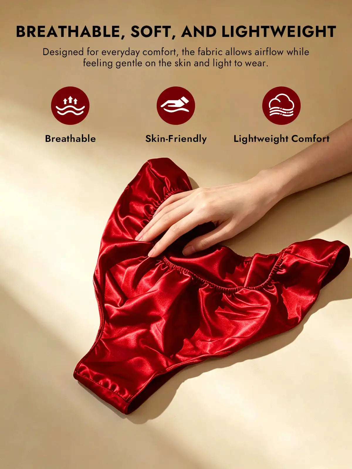 100% Mulberry Silk Low-Rise Ruffle Trim Panty