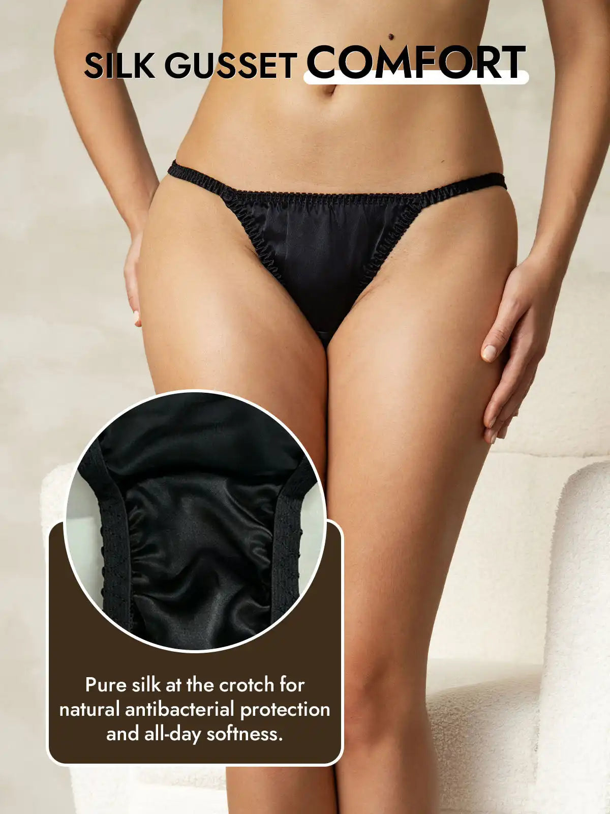 100% Mulberry Silk String Thong Sexy Panty