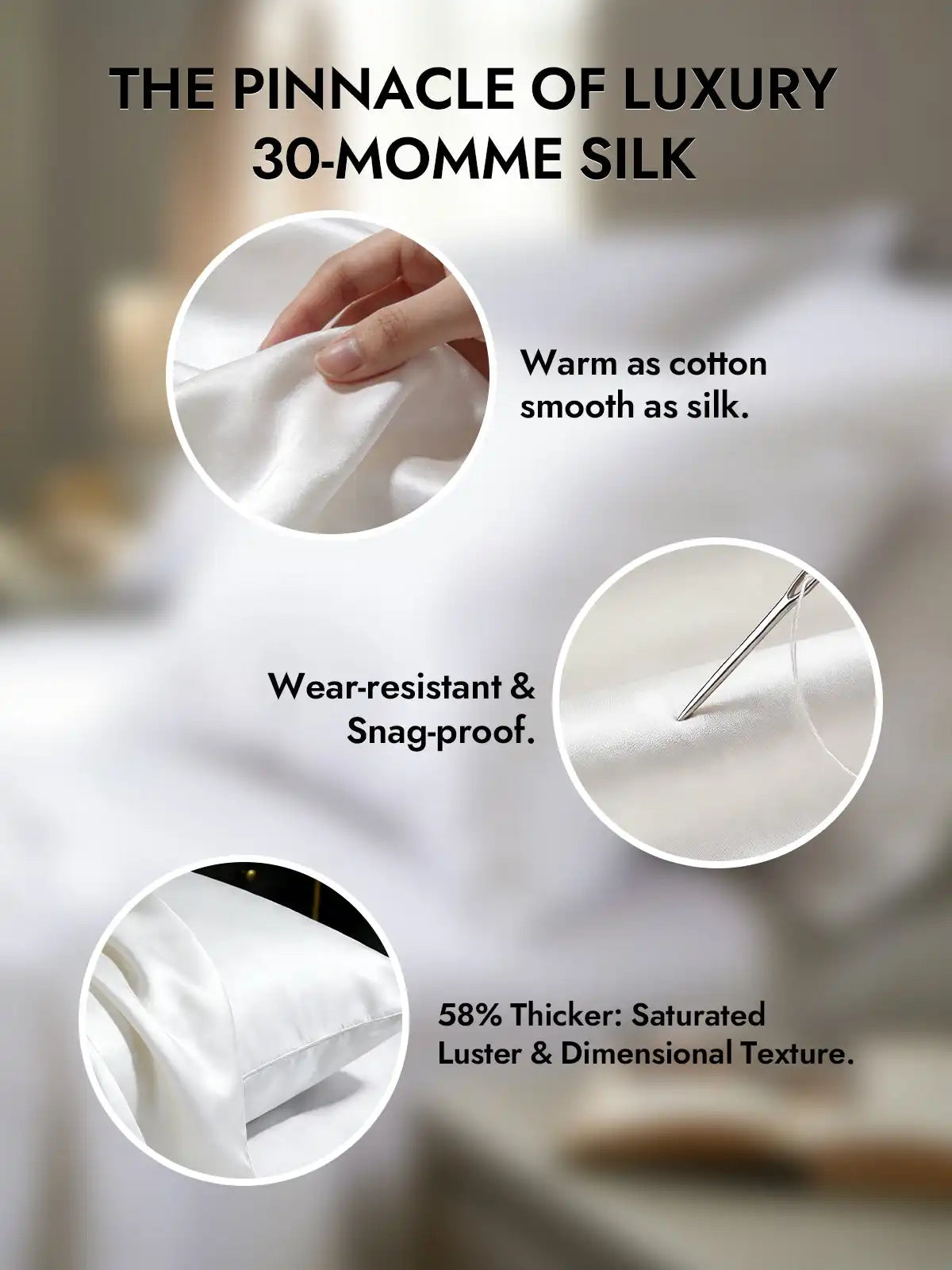 2Pcs 30Momme 100% Silk Pillowcases Bundle- Hidden Zipper